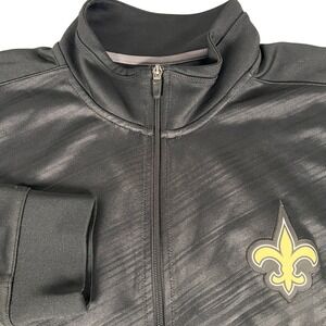 New Orleans Saints Nike Dri-Fit Full Zip Jacket Mens XXL Black Gold Logo NFL